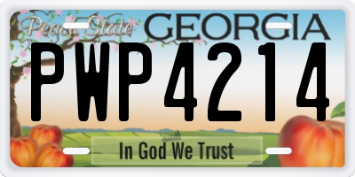 GA license plate PWP4214