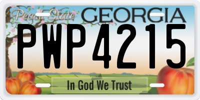 GA license plate PWP4215