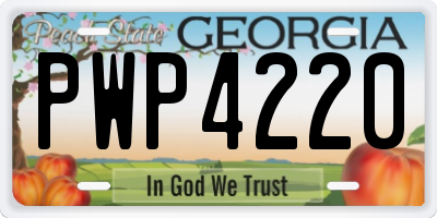 GA license plate PWP4220