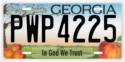 GA license plate PWP4225