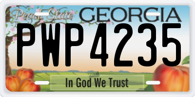 GA license plate PWP4235