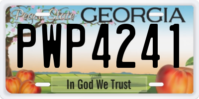 GA license plate PWP4241