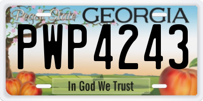 GA license plate PWP4243