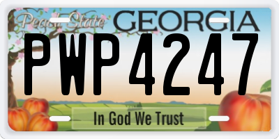 GA license plate PWP4247