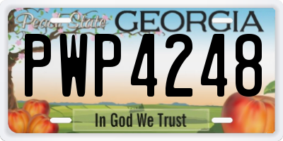 GA license plate PWP4248