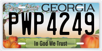 GA license plate PWP4249