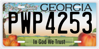 GA license plate PWP4253