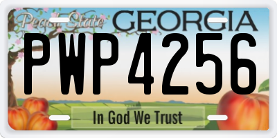 GA license plate PWP4256