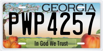 GA license plate PWP4257