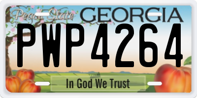 GA license plate PWP4264
