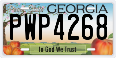 GA license plate PWP4268