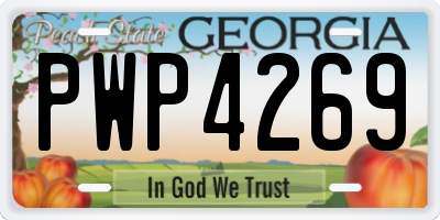 GA license plate PWP4269