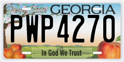 GA license plate PWP4270
