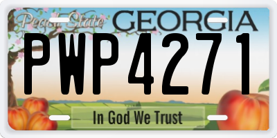GA license plate PWP4271