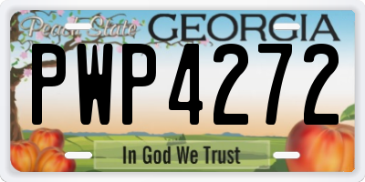 GA license plate PWP4272