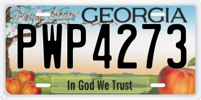 GA license plate PWP4273
