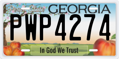GA license plate PWP4274