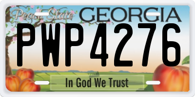 GA license plate PWP4276