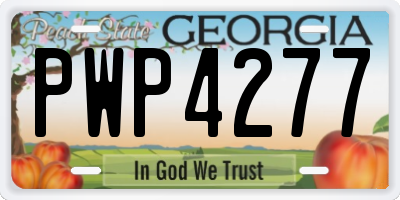 GA license plate PWP4277