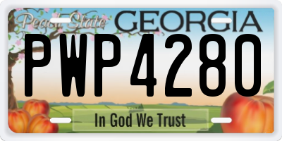 GA license plate PWP4280