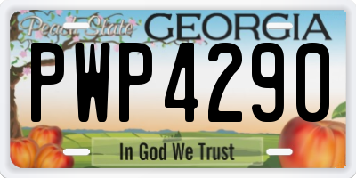 GA license plate PWP4290