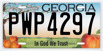 GA license plate PWP4297