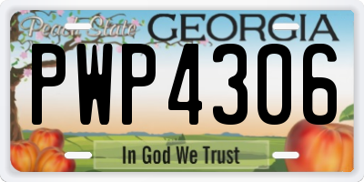 GA license plate PWP4306