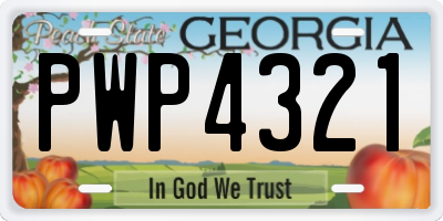 GA license plate PWP4321