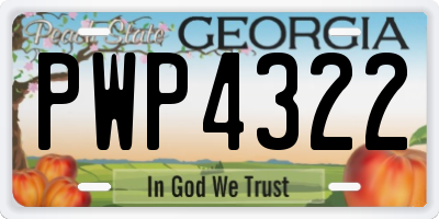 GA license plate PWP4322