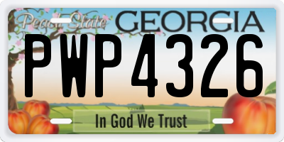 GA license plate PWP4326