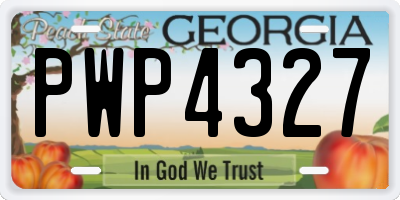 GA license plate PWP4327