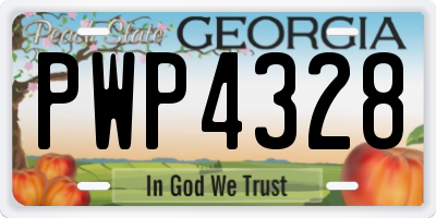 GA license plate PWP4328