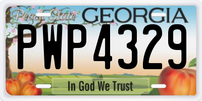 GA license plate PWP4329