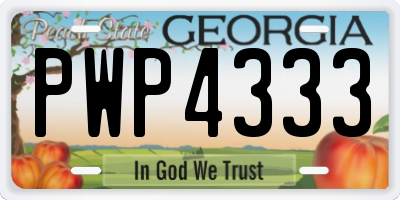 GA license plate PWP4333