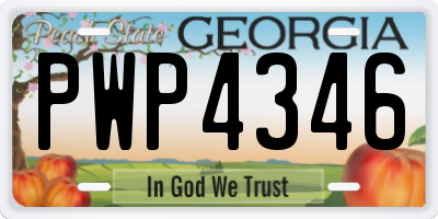 GA license plate PWP4346