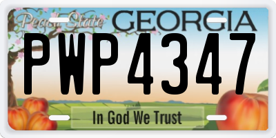 GA license plate PWP4347