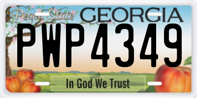 GA license plate PWP4349