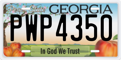 GA license plate PWP4350