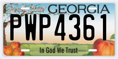 GA license plate PWP4361