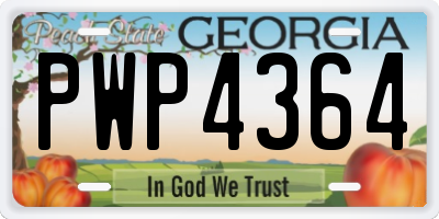 GA license plate PWP4364