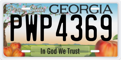 GA license plate PWP4369
