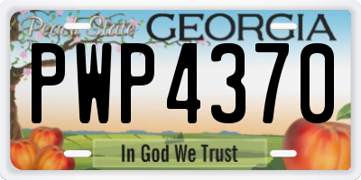 GA license plate PWP4370