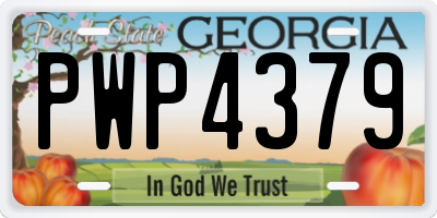GA license plate PWP4379
