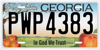 GA license plate PWP4383