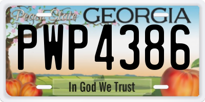 GA license plate PWP4386