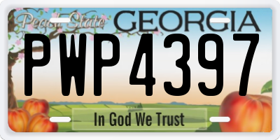 GA license plate PWP4397