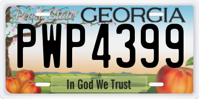 GA license plate PWP4399