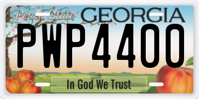 GA license plate PWP4400
