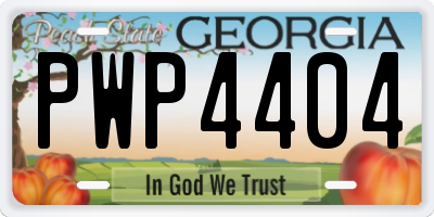 GA license plate PWP4404