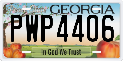 GA license plate PWP4406
